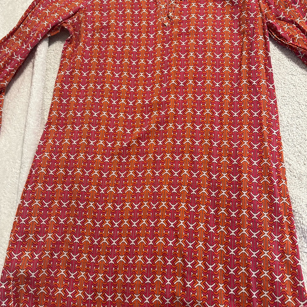 Red and White Patterned Dress